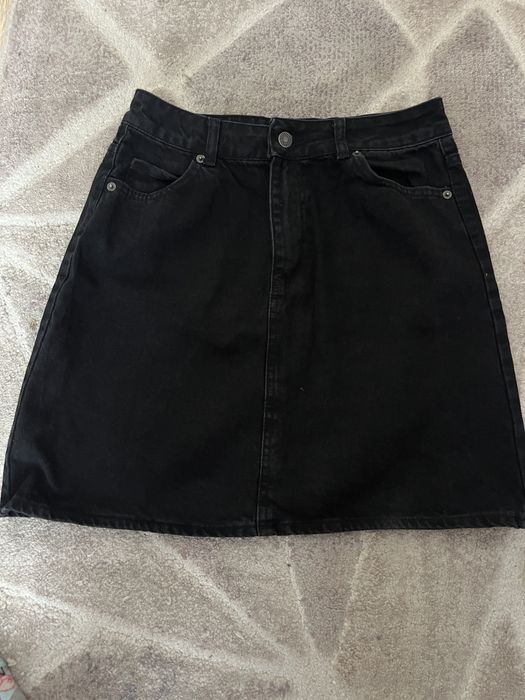 Джинсова чорна юбка/спідниця 40 розмір