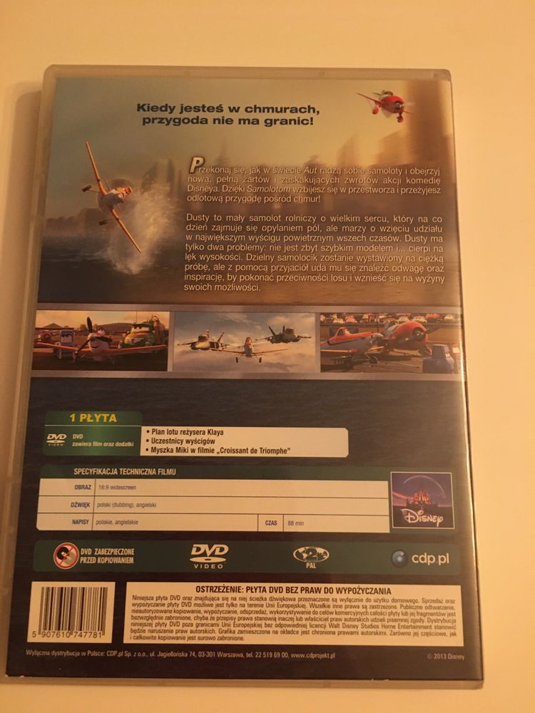 Samoloty Disney płyta dvd