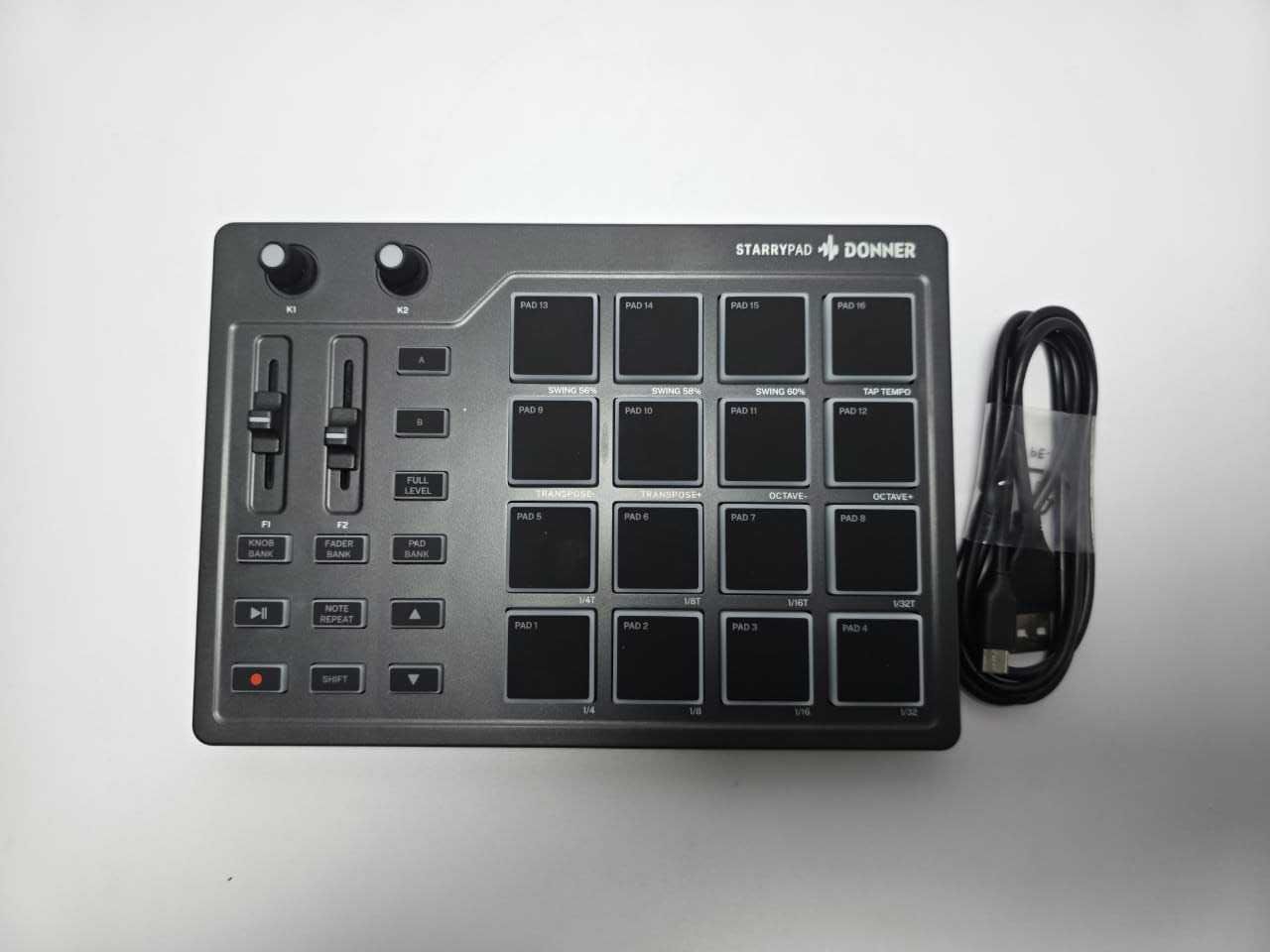 Драм-машина Donner STARRYPAD MIDI — 16 педів, MIDI-контролер