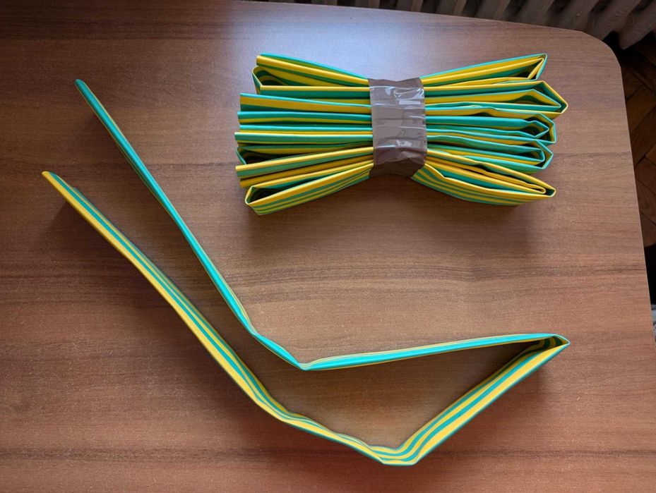 Rurka koszulka termokurczliwa termokurczka żółto zielona 5cm/120 5szt.