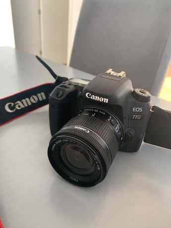 Canon 77D com lente como nova