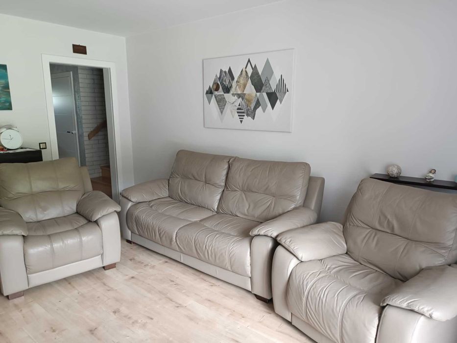 Skórzana sofa i 2 fotele