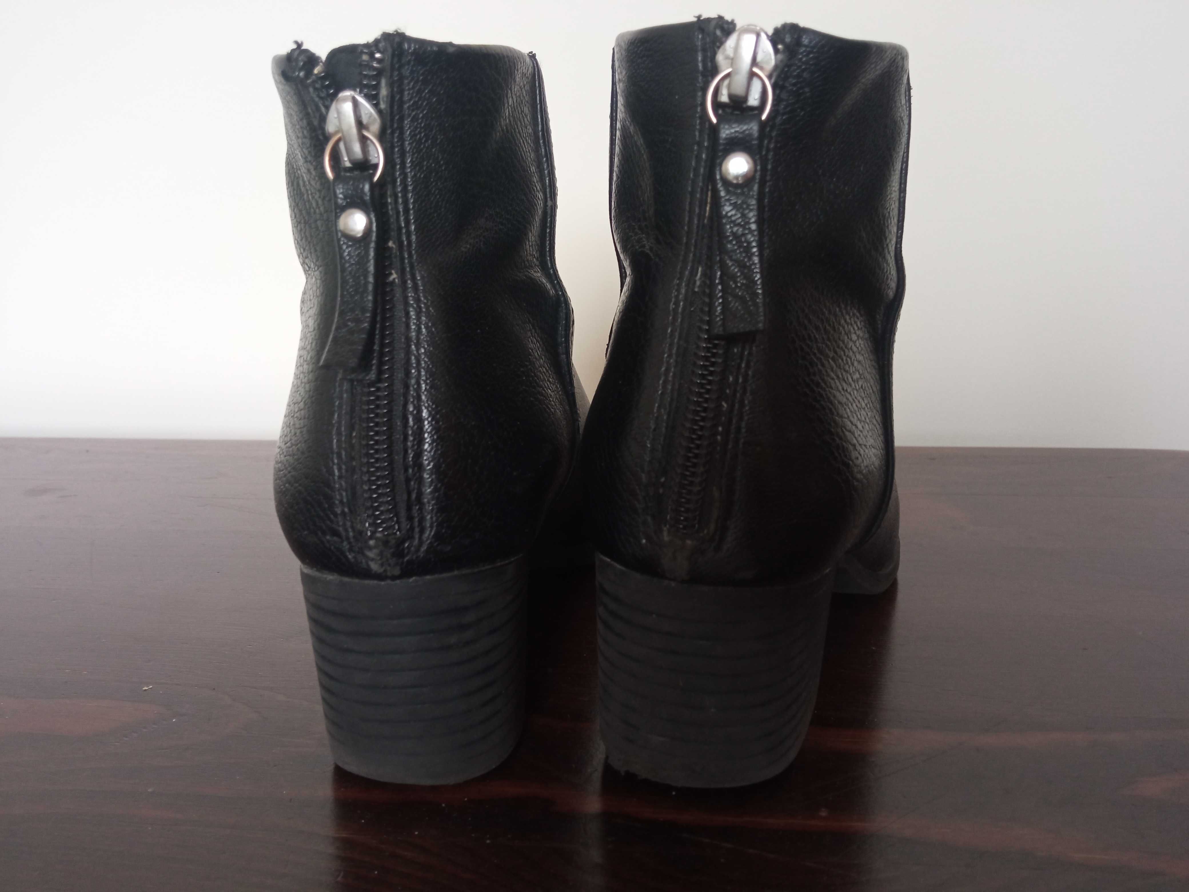Buty damskie Botki na obcasie H&M czarne 37 wiosenne jesienne