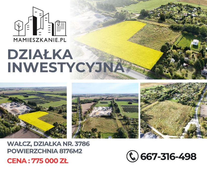 Na sprzedaż działka inwestycyjna 8 175 m² – Wałcz