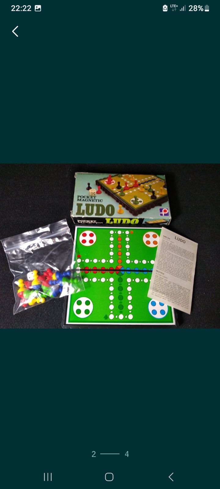 Gra planszowa magnetyczna Ludo lata 70 te Hong Kong
