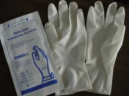 Перчатки одноразовые латексные стерильные .
