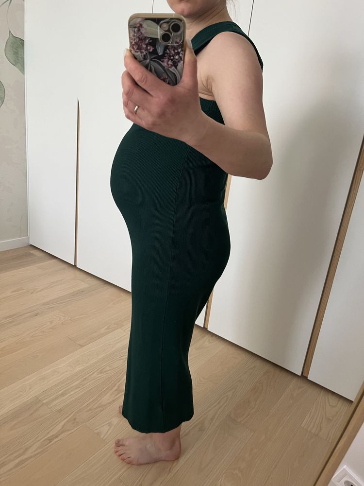 Сукня для вагітних Mango, колір зелений смарагдовий, розмір One size
