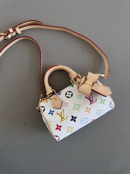 Сумка Louis Vuitton x Takashi Murakami | Nano Speedy Monogram White