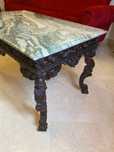 Mesa Aparato Antiga Madeira exótica tampo Mármore verde 78 cm