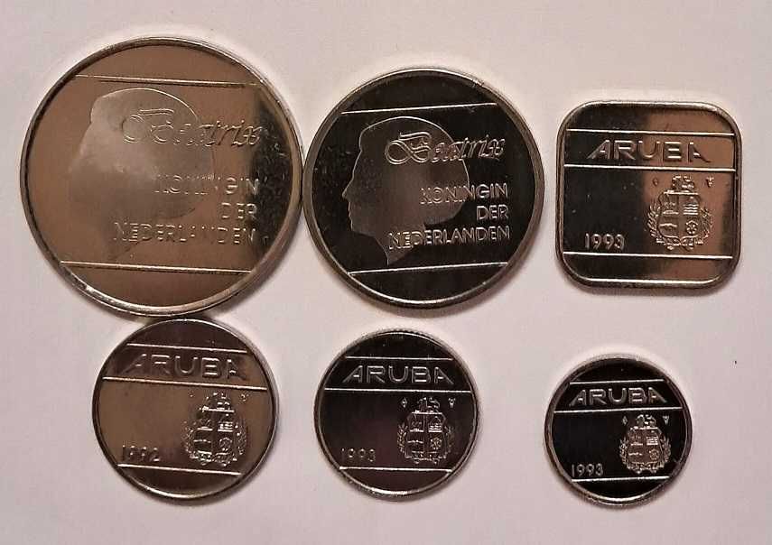 Аруба 6 монет 1987-93 рік.