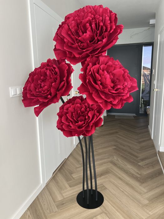 Kwiaty giganty peonie ślub urodziny kwiaty z krepy