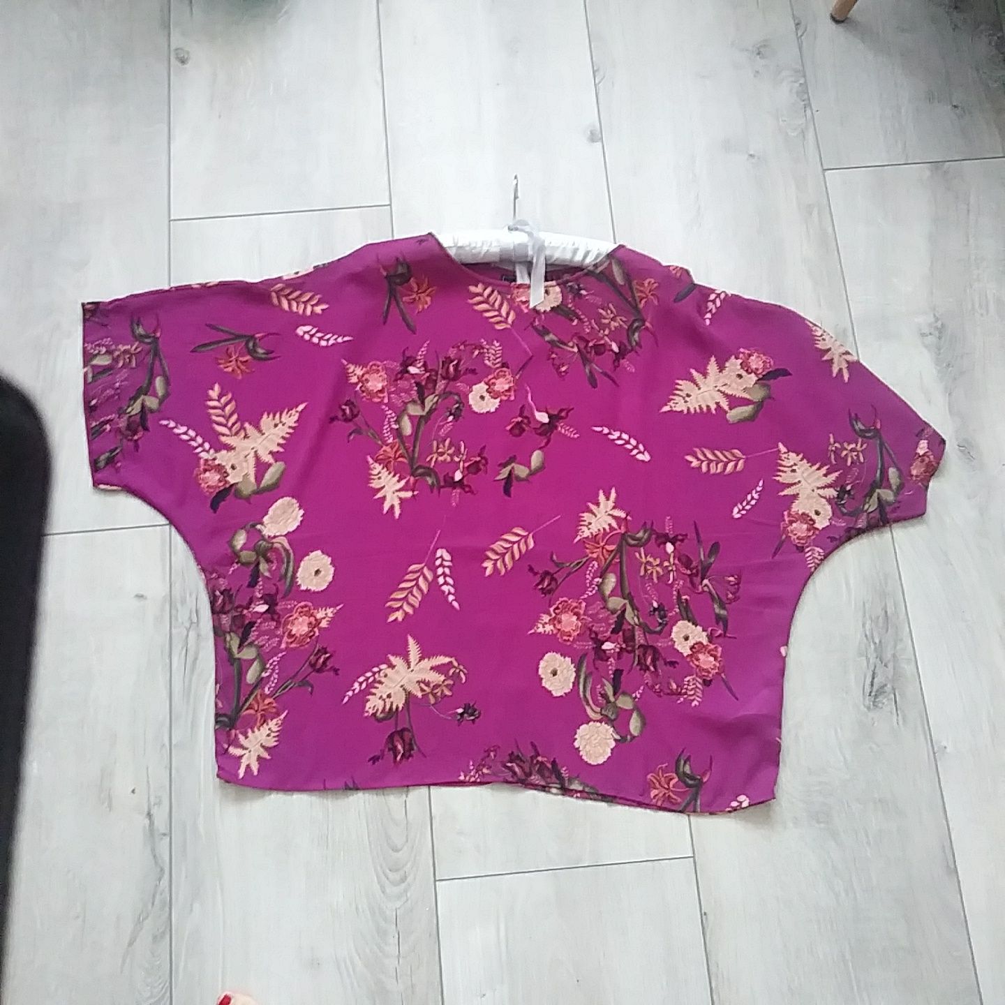 Piękna bluzka tunika typu nietoperz Bonprix roz. S