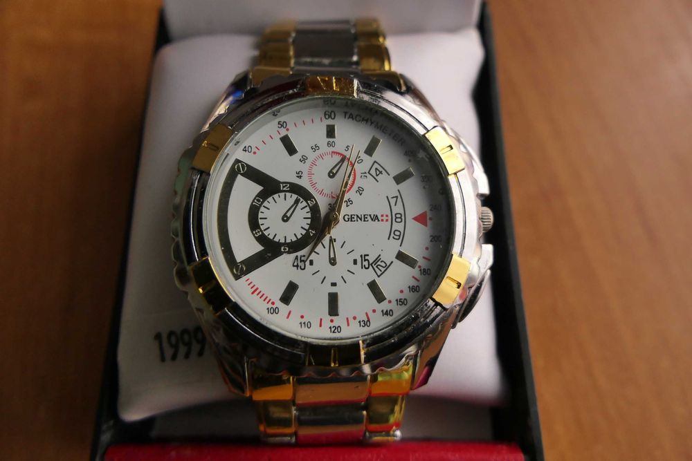 Klasyczny zegarek męski w oryginalnym pudełku GENEVA