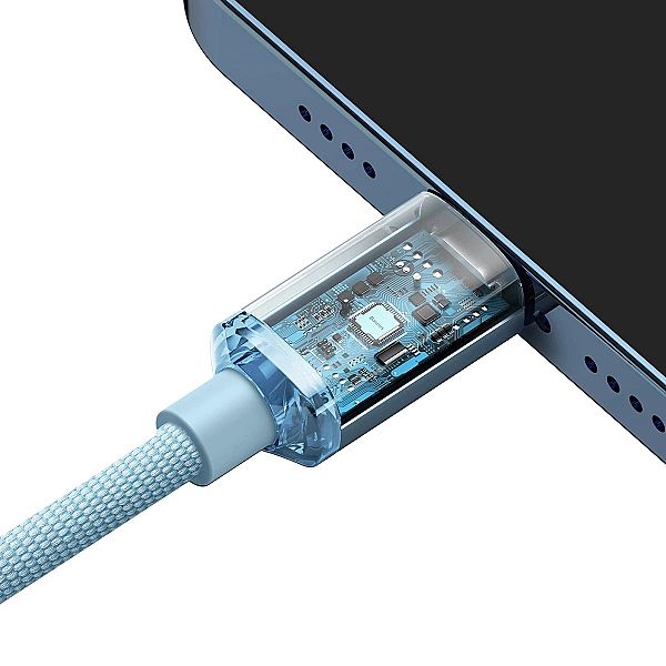 Kabel Baseus CAJY Lightning - USB-C PD 20W 480Mb/s 1,2m - niebieski