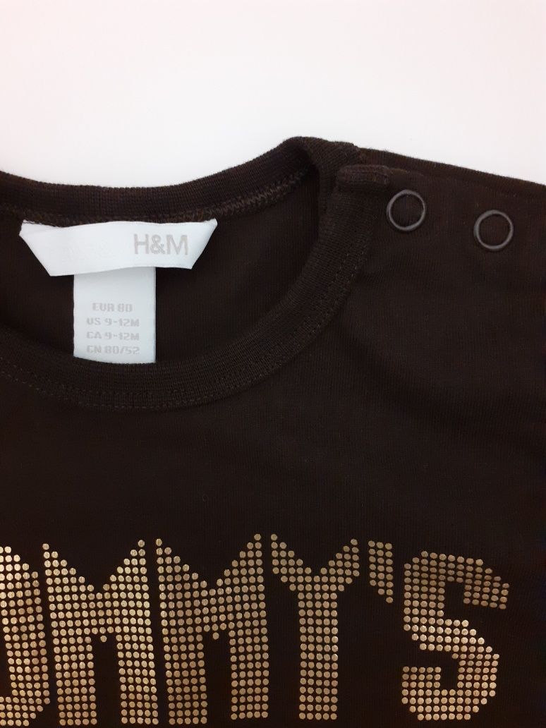 Bluzeczka H&M  na 9-12 miesięcy brązowa, jak nowa ,bluzka