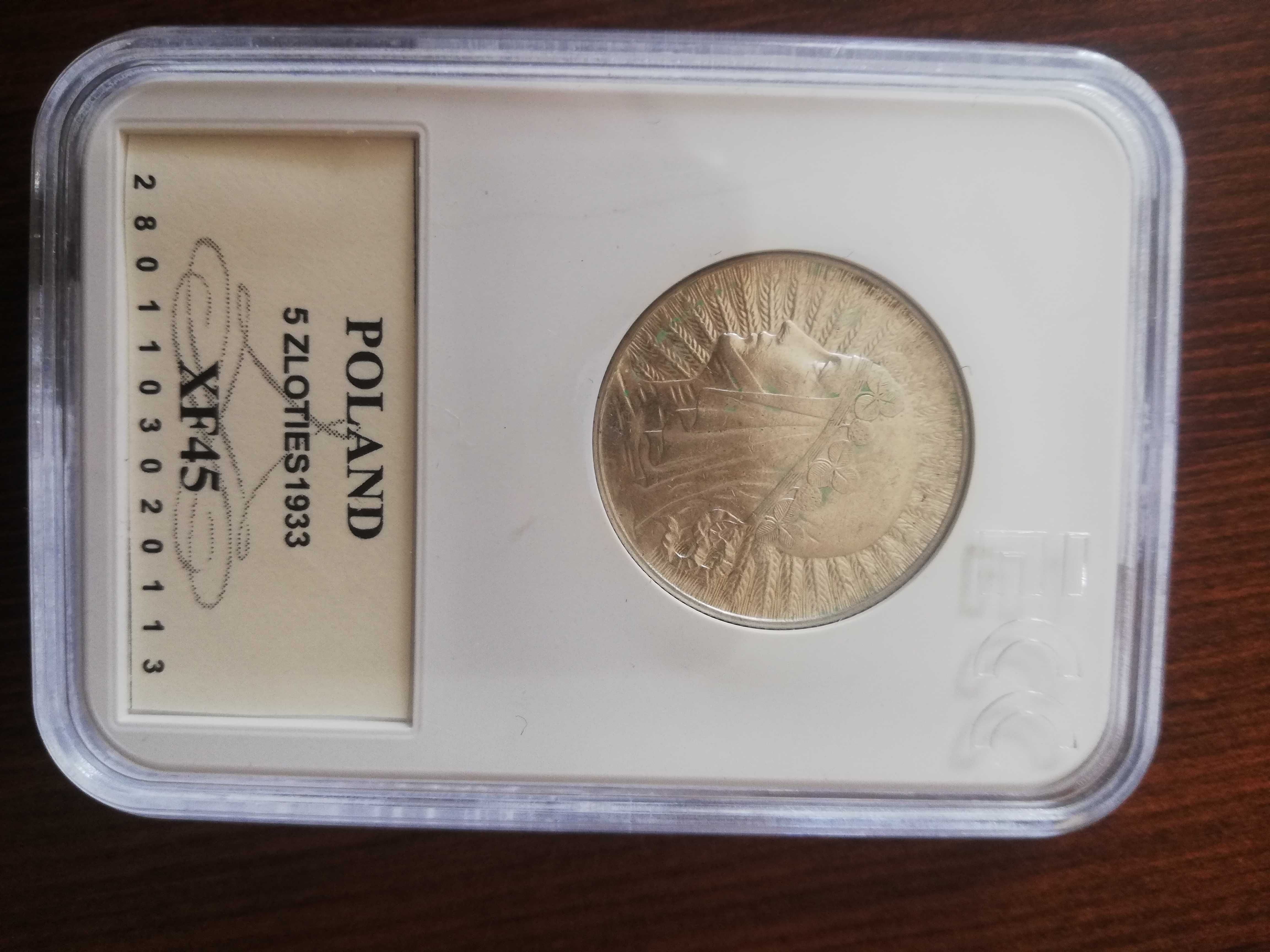 Moneta srebrna 5 zł 1933 głowa kobiety