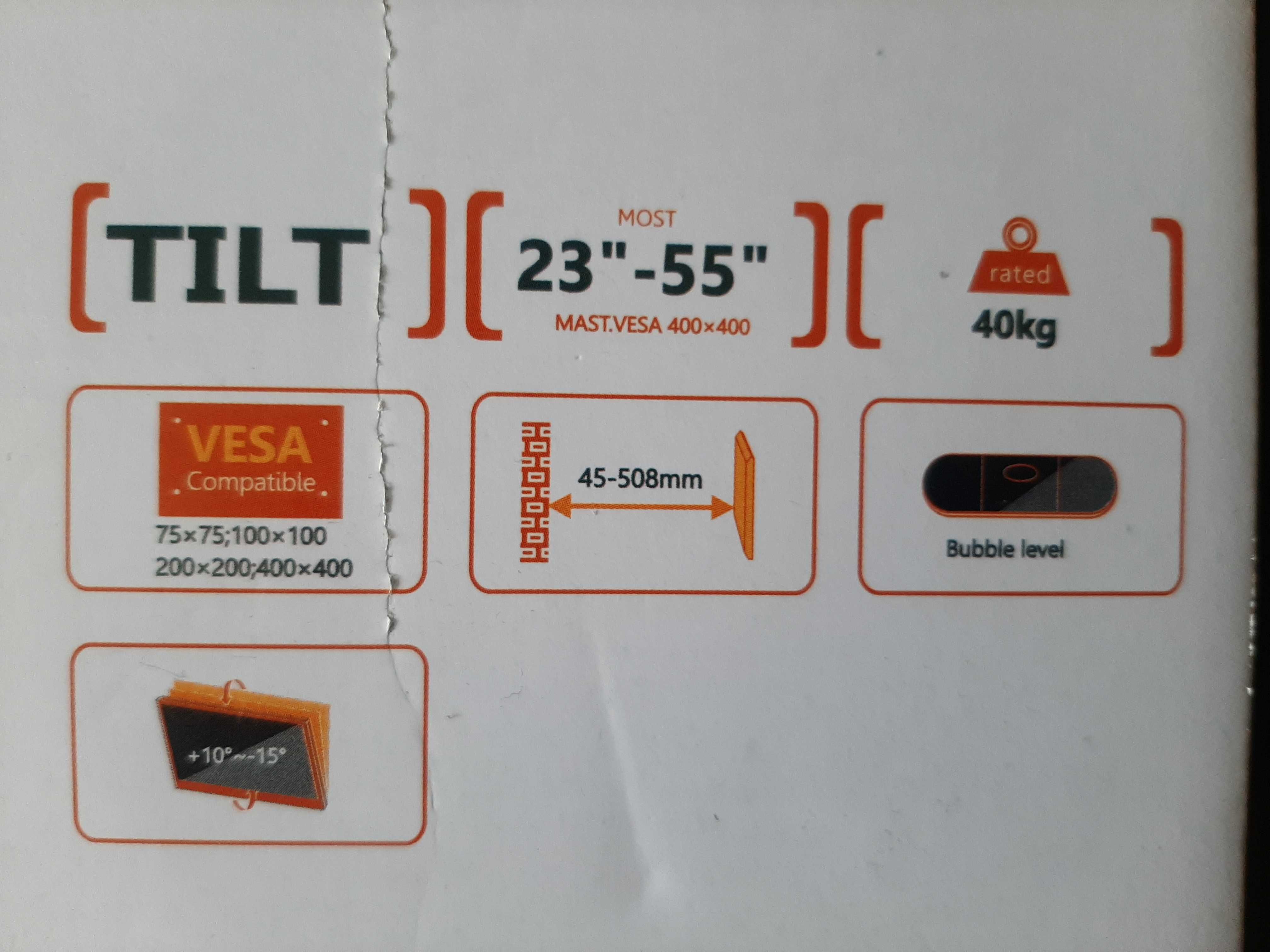 Uchwyt ścienny na tv  23-55 cali, standard vesa do 40 kg nowy tanio