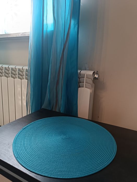 Zasłonka, zasłonki , 2 sztuki turkusowa niebieska