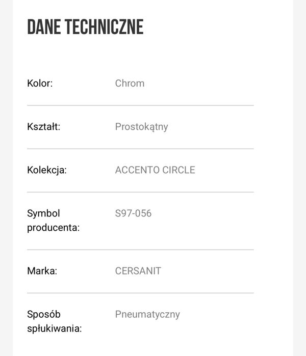 Accento Cersanit przycisk do zestawu podtynkowego chrom nowy