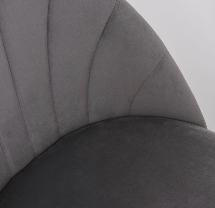 Zestaw 2 krzeseł tapicerowanych kuchnia jadalnia aksamit szary