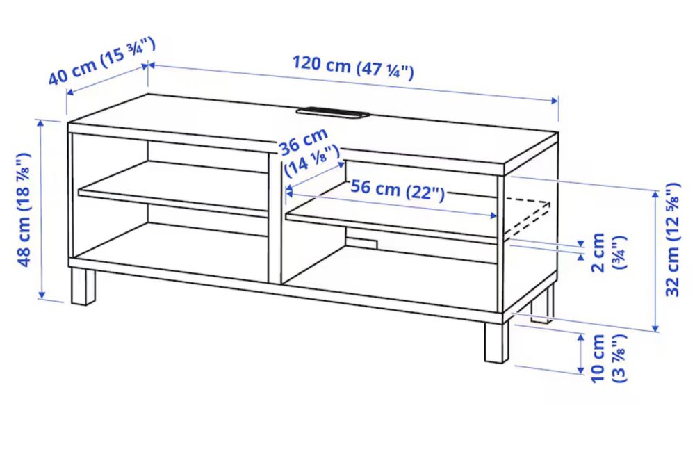 Komplet mebli IKEA Brusali Biały: 2 regały + szafka RTV