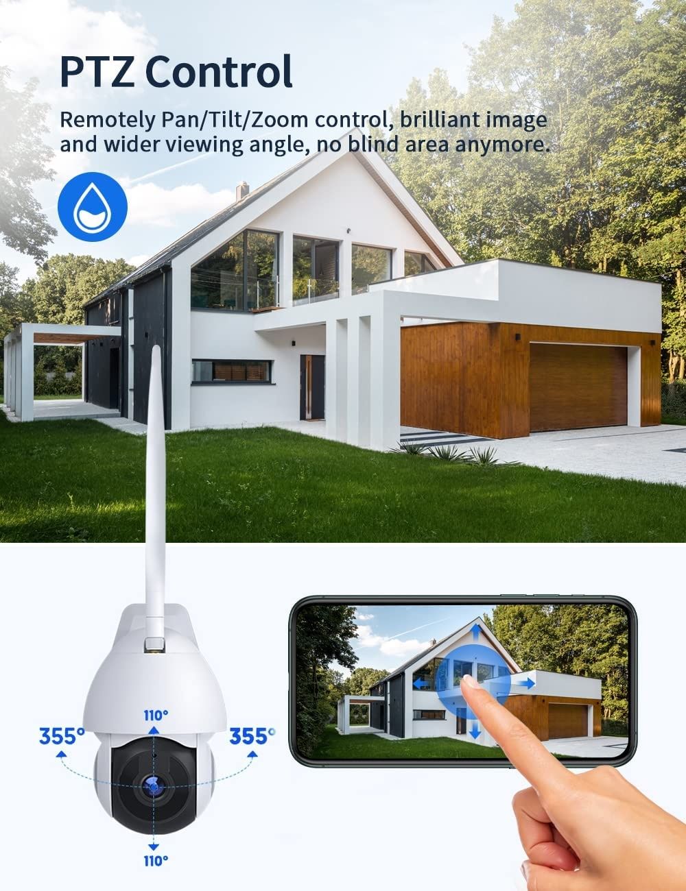 Câmera rotativa exterior 1080P WiFi Tuya App