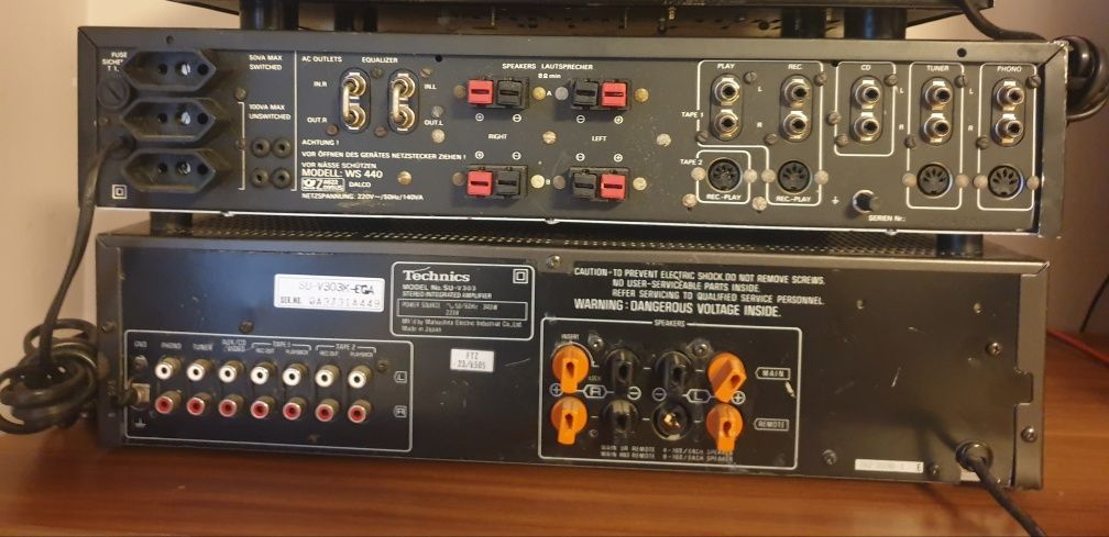 Wzmacniacz z lat PRL UNITRA WS-440 Technics SU-V303