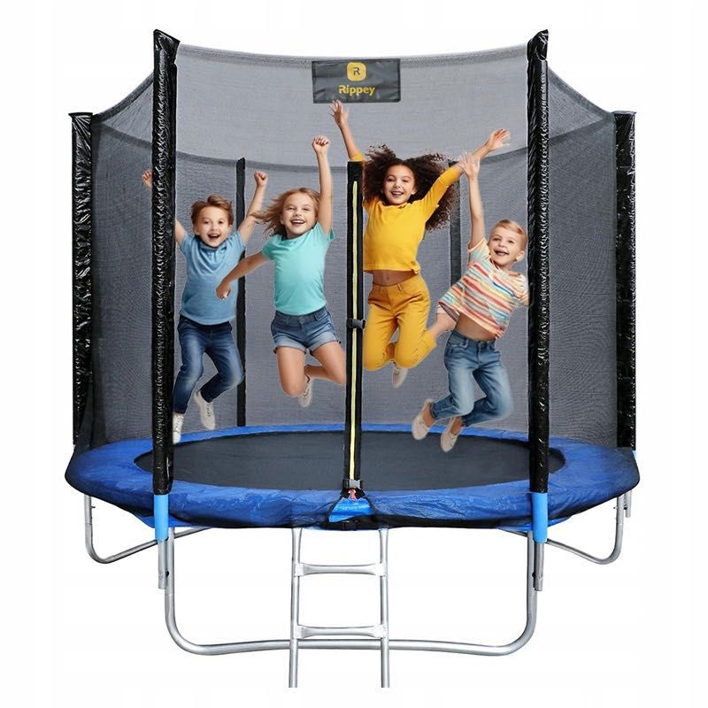 DUŻA SOLIDNA TRAMPOLINA dla Dzieci Ogrodowa + Siatka DRABINKA 305cm XL