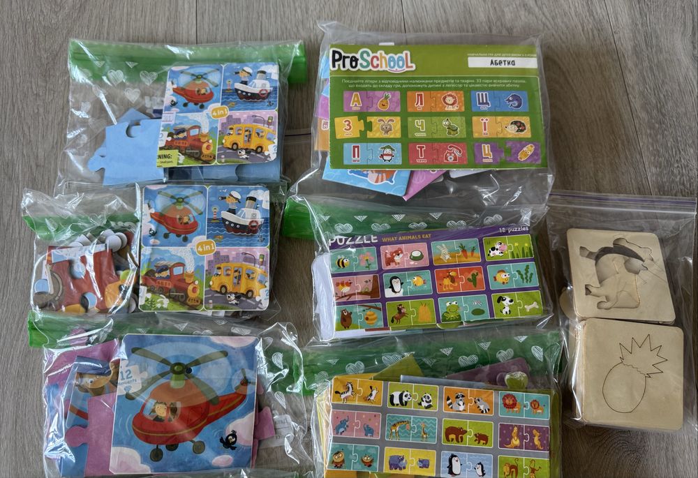 Пазли дитячі набором або поштучно