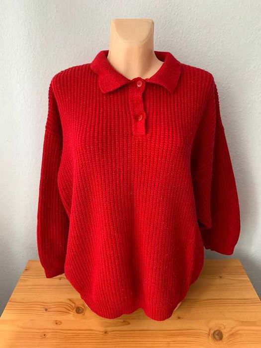 Piękny czerwony sweter kardigan rozmiar XXL/44