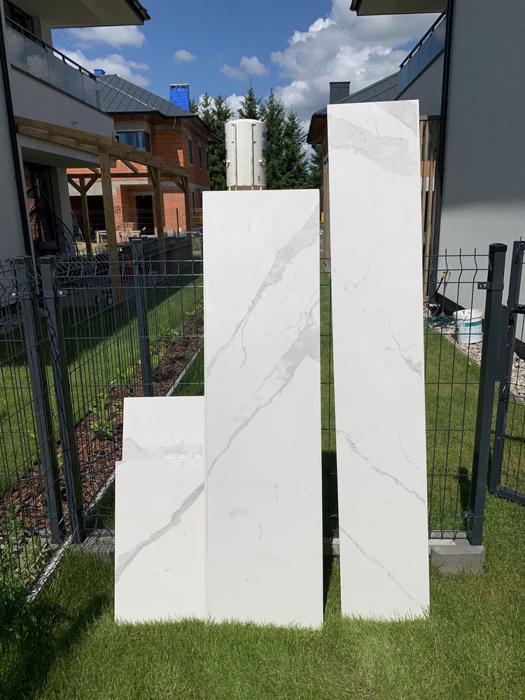 Spiek kwarcowy, Bianco Statuario Venato - polerowany