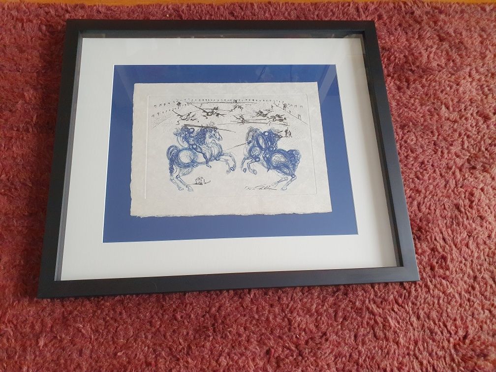 Cavaleiros azuis, bela gravura de Salvador Dali
