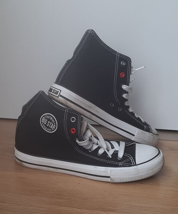 Oryginalne czarne wysokie trampki na białej podeszwie z BigStar