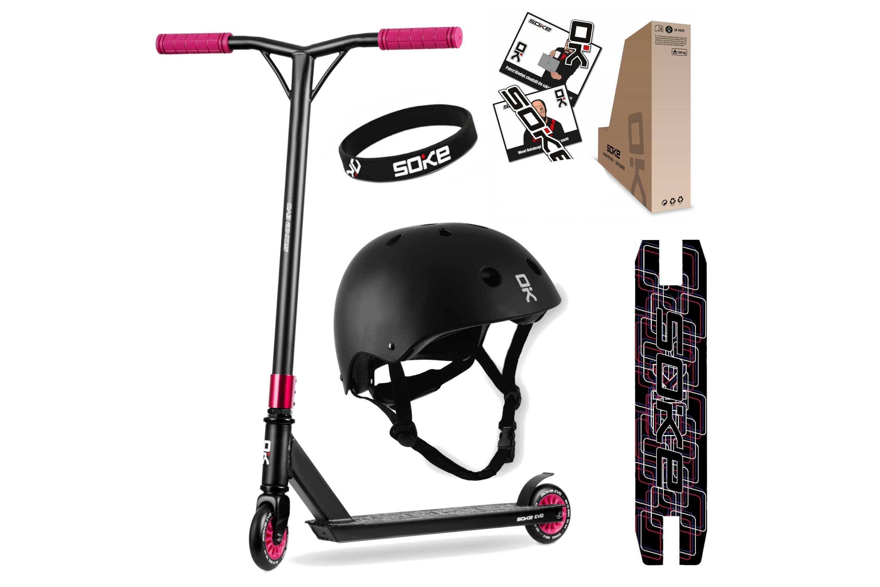Hulajnoga wyczynowa SOKE EVO 100kg STUNT+ GRATIS KASK Sportowy SOKE K1