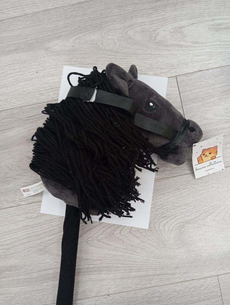 Nowy hobby horse czarny głowa konia na kiju