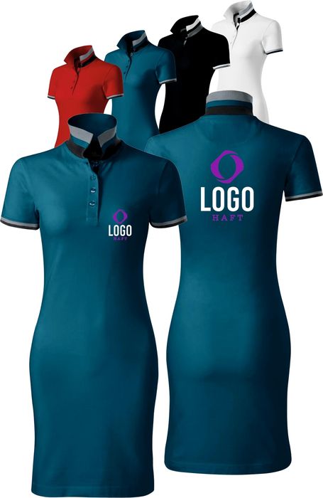 sukienka polo damska t-shirt z własnym haftem logo haft komputerowy 30