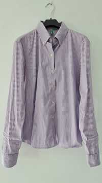 Bluzkę w pasy biało-fioletowe firmy Benetton, rozmiar M (roz. 40/42)