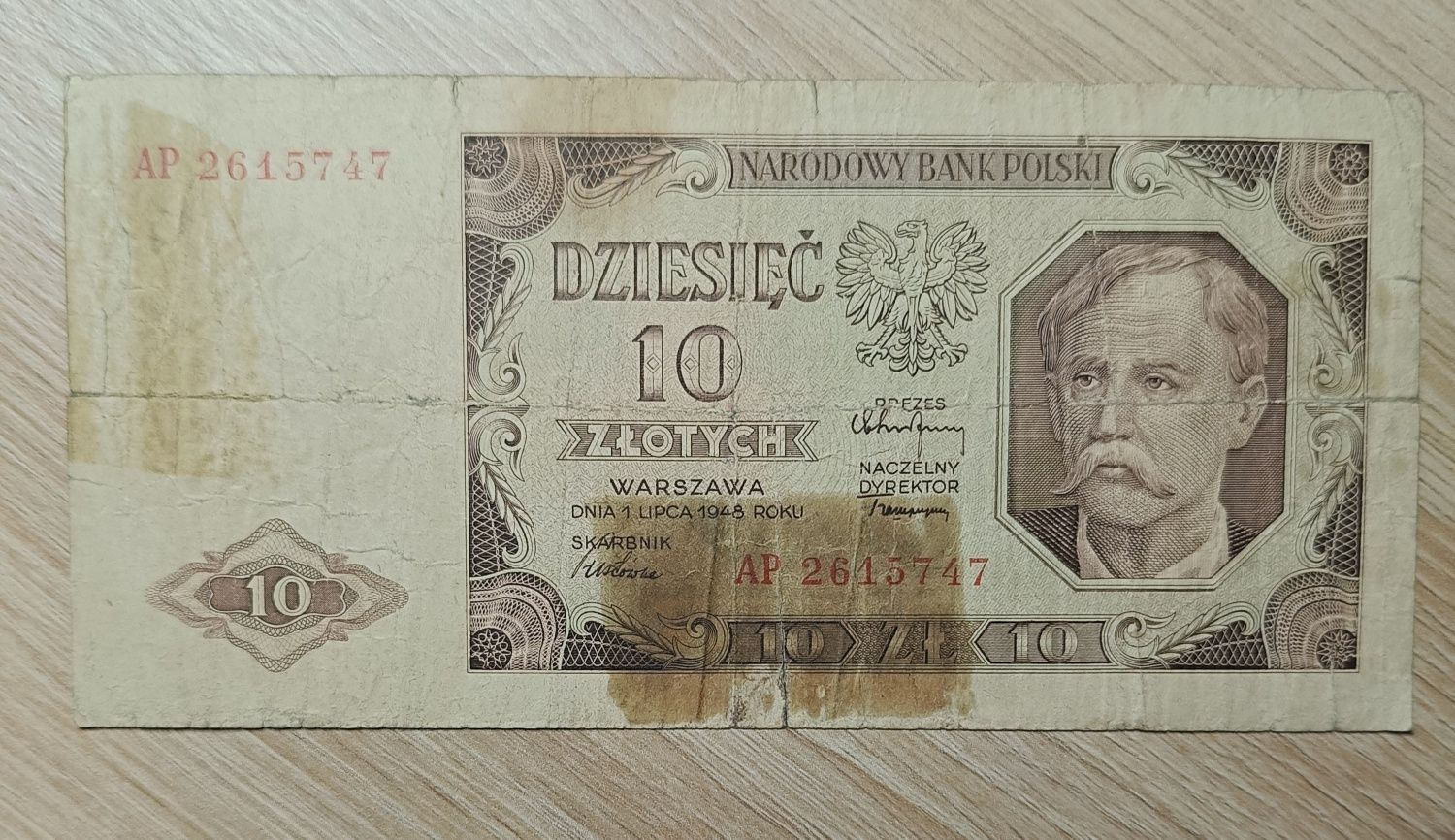 Banknot 10 złotych 1948r.