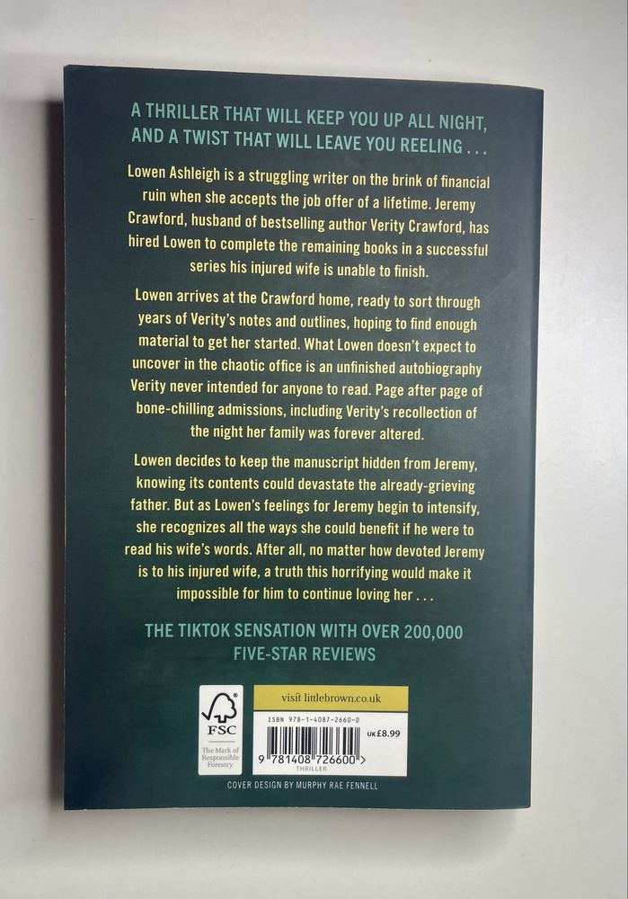 Verity de Collen Hoover (Inglês)