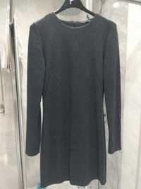 Zara szara sukienka sweterkowa dzianinowa ciepła XS S