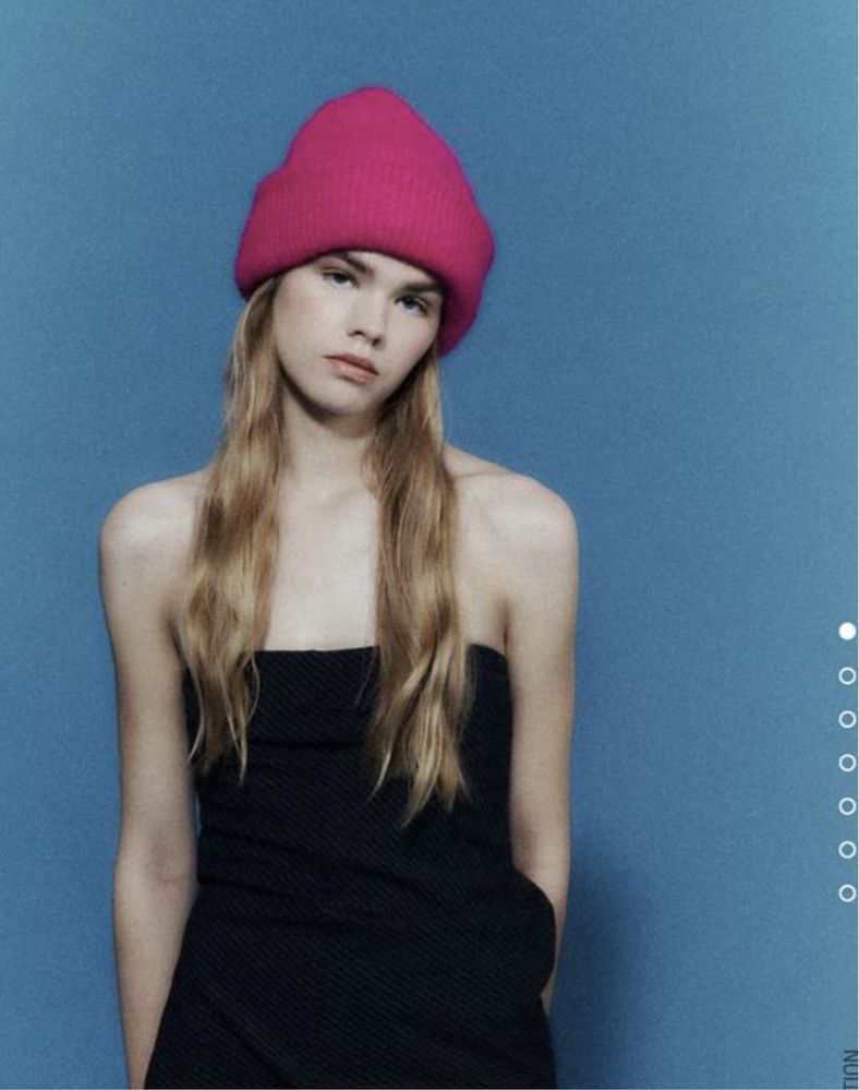 розовая шапка zara, зимняя шерстяная шапка