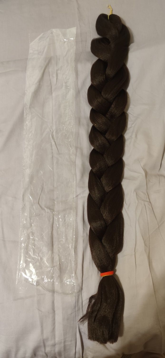 Канекалон Jumbo Braid однотонный чемно коричневый коса дли