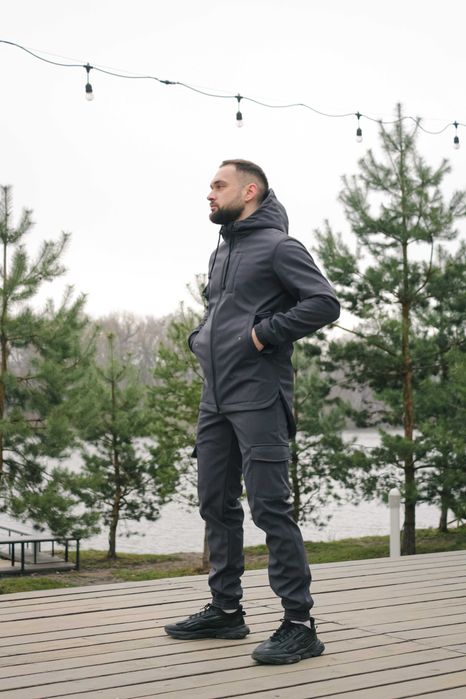 Костюм чоловічий демісезонний утеплений софтшел сірий