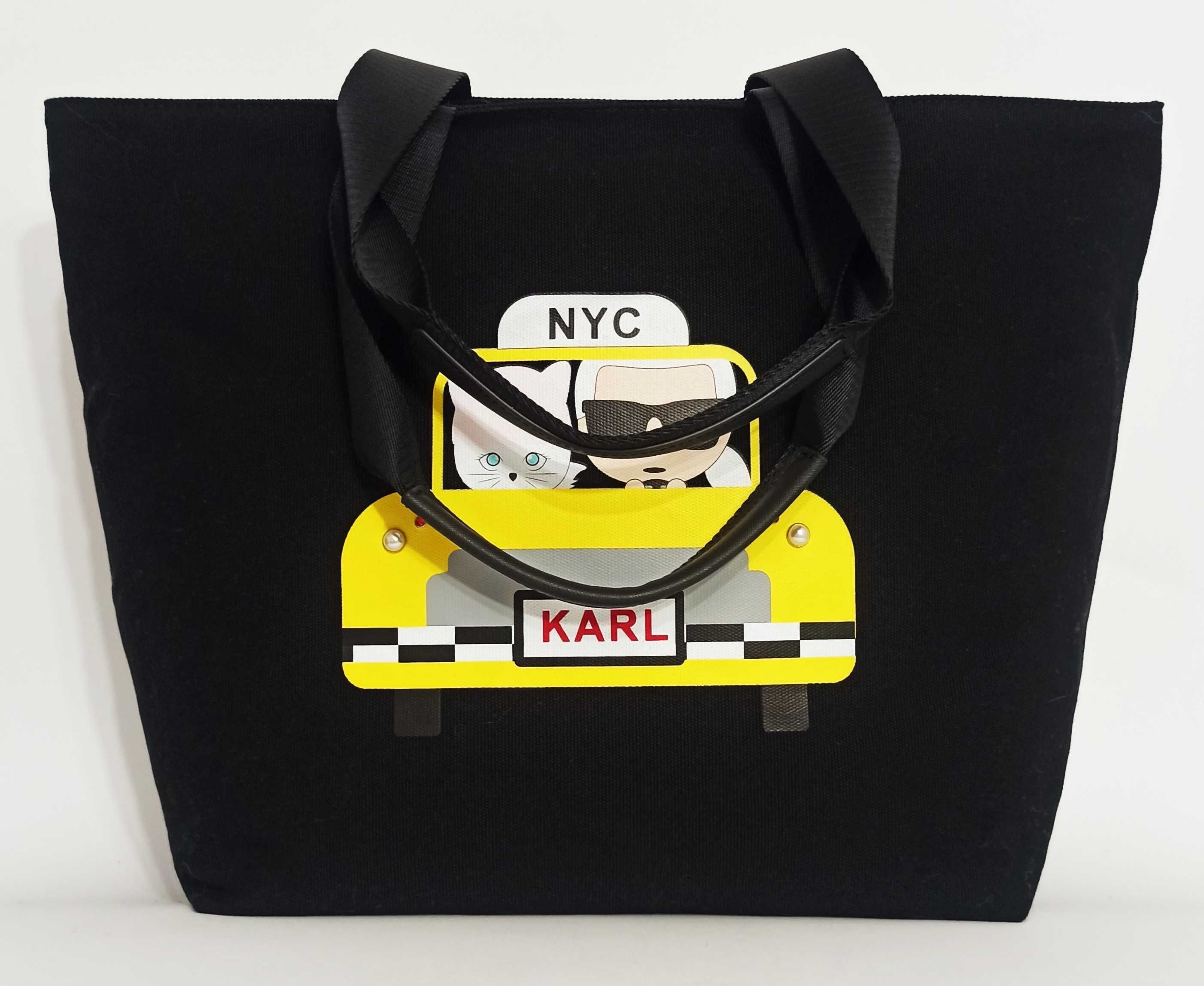 KARL LAGERFELD Oryginalna Torebka Shopperka Taxi & Choupette Torba