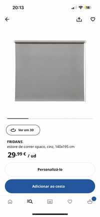 Estore cinzento rolo ikea