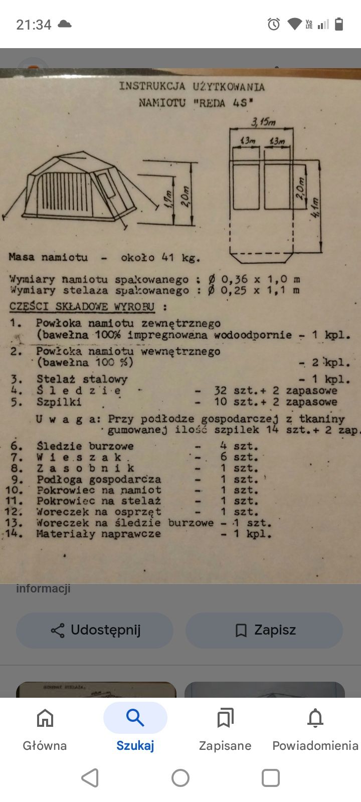 Namiot pawilon Reda 4 S uszkodzony