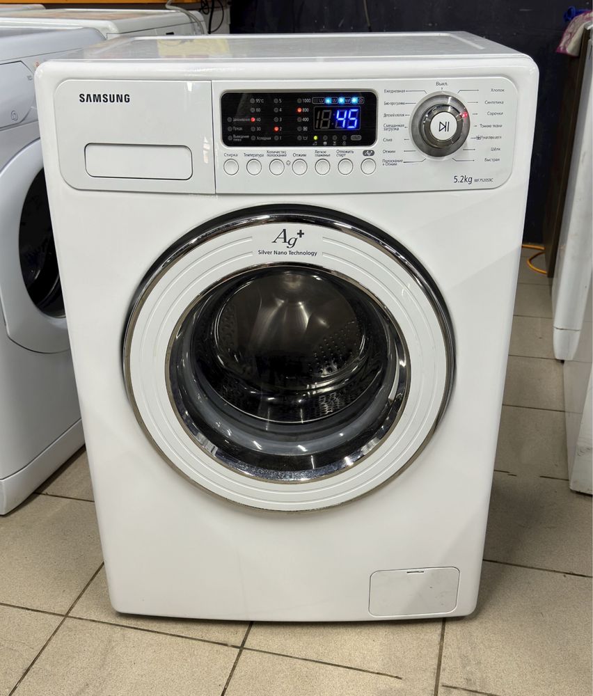 Стиральная узкая машина Samsung WF1602YQQ, гарантия