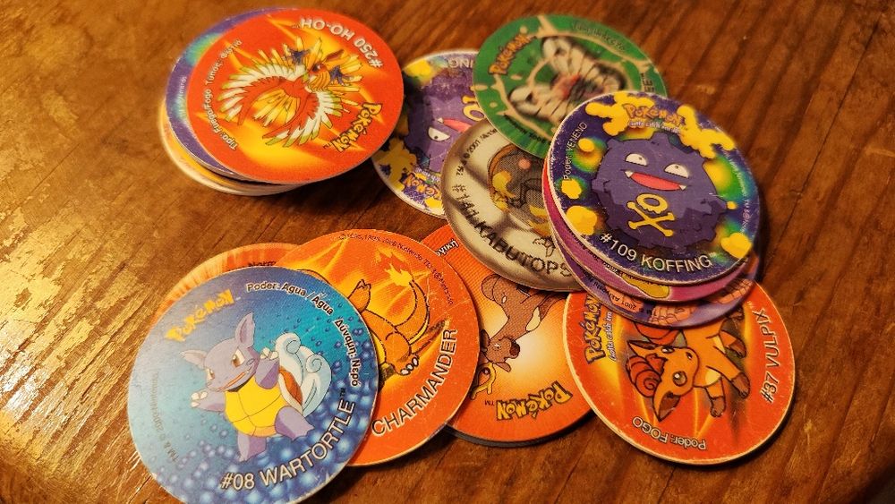 Tazos Pokémon Digimon e Shinchan