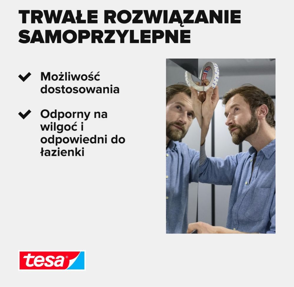 Taśma TESA dwustronna do montażu luster