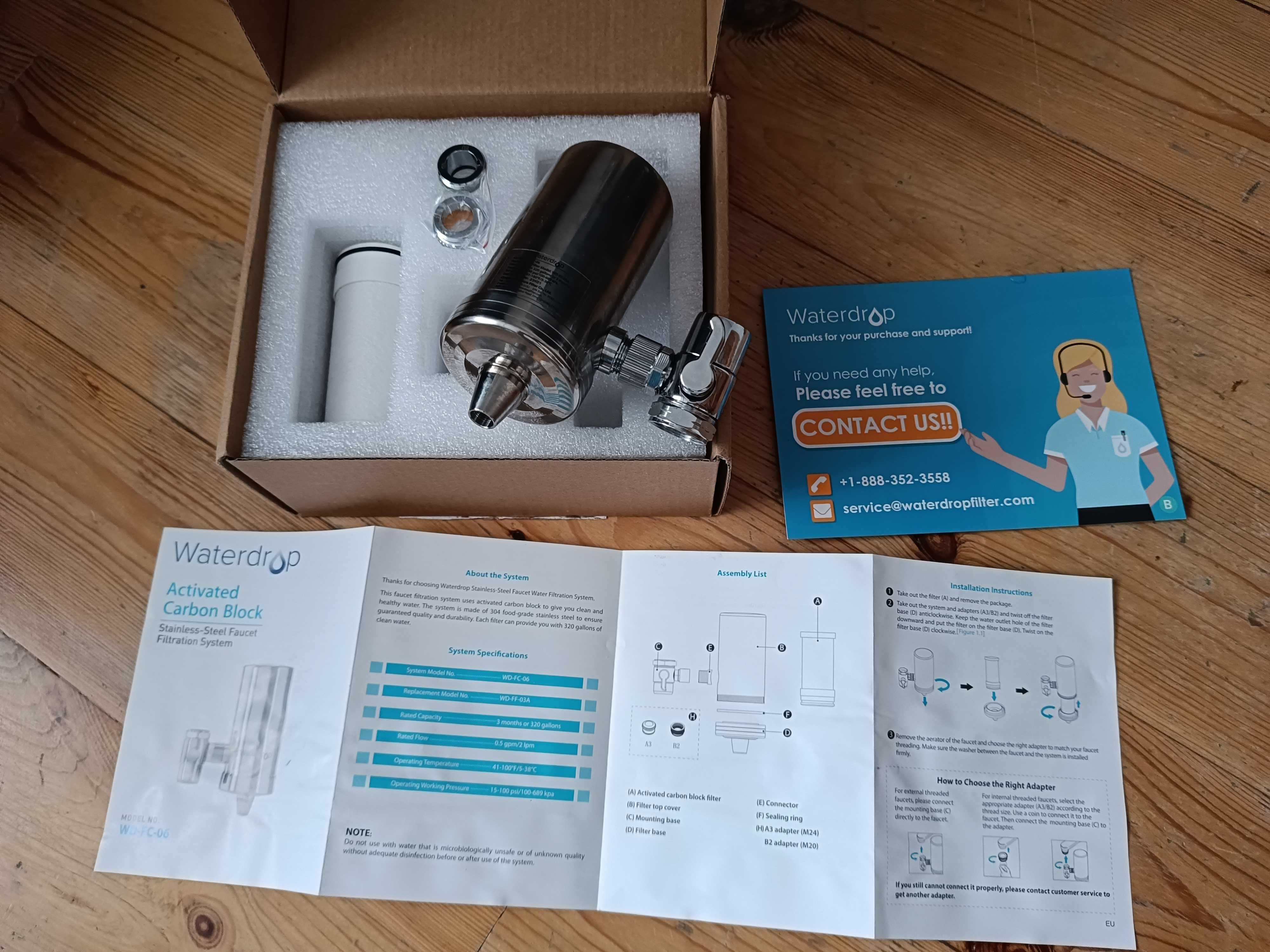 System filtra wody wodospadowej na kran  FC-06 ze stali nierdzewnej